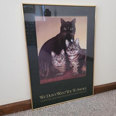 Framed Vintage Anti-Smoking Poster (LR-EL)