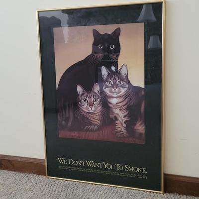 Framed Vintage Anti-Smoking Poster (LR-EL)