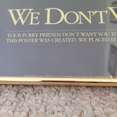 Framed Vintage Anti-Smoking Poster (LR-EL)