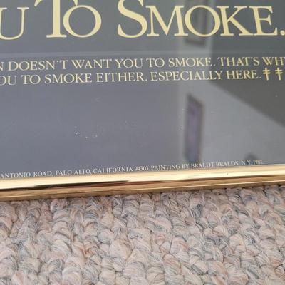 Framed Vintage Anti-Smoking Poster (LR-EL)