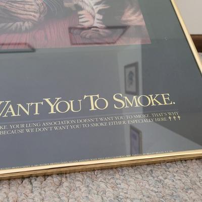 Framed Vintage Anti-Smoking Poster (LR-EL)