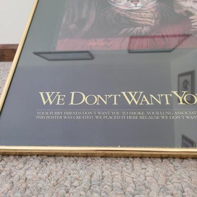 Framed Vintage Anti-Smoking Poster (LR-EL)