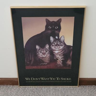 Framed Vintage Anti-Smoking Poster (LR-EL)