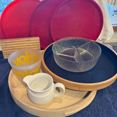 Sale Photo Thumbnail #510: Dana’s wood tray. See pictures. Red trays are plastic.