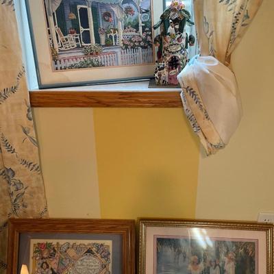 Embroidery art with ceramic country store