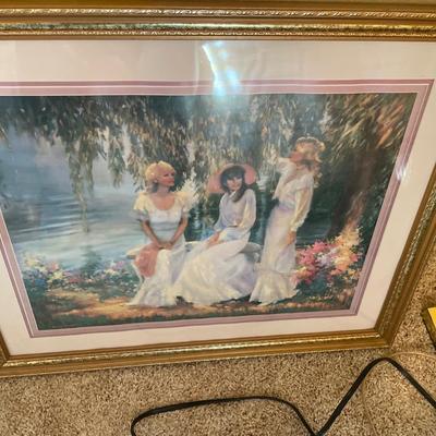 Embroidery art with ceramic country store