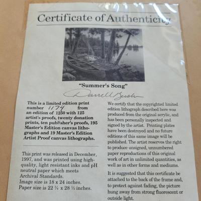 "Summer Song" by Darrell Bush Signed Print (LR-EL)