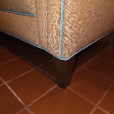 Pink denim type fabric sofa