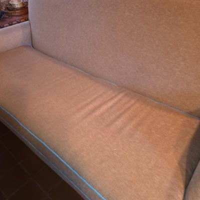 Pink denim type fabric sofa