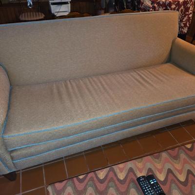 Pink denim type fabric sofa