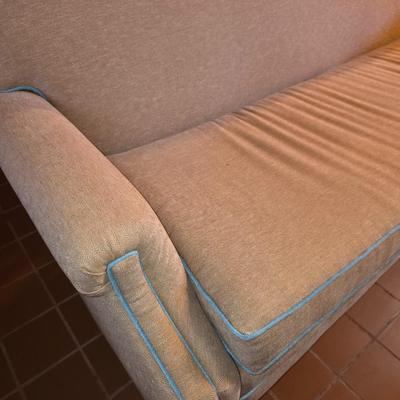 Pink denim type fabric sofa