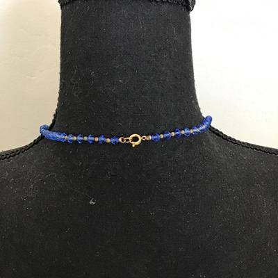 Vintage blue crystal necklace