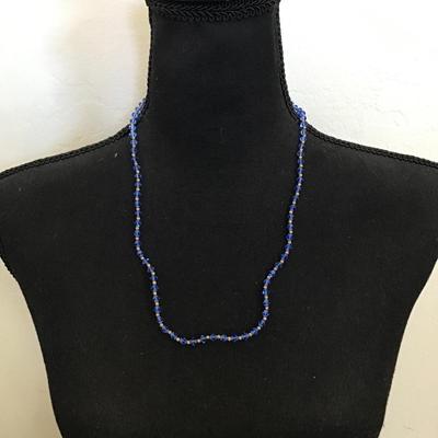 Vintage blue crystal necklace