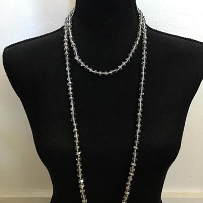 Smokey grey Crystal Necklace and Bracelet