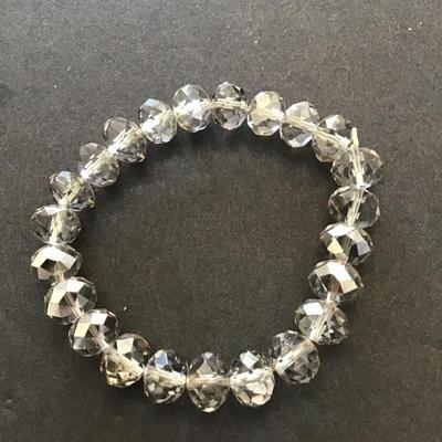 Smokey grey Crystal Necklace and Bracelet