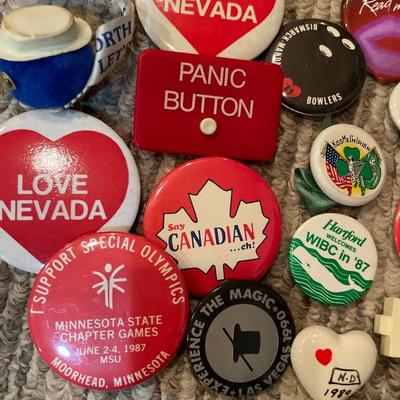 Buttons, pins and keychains