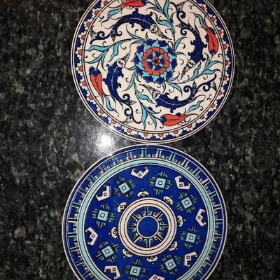 Pair of Hand Painted Trivets