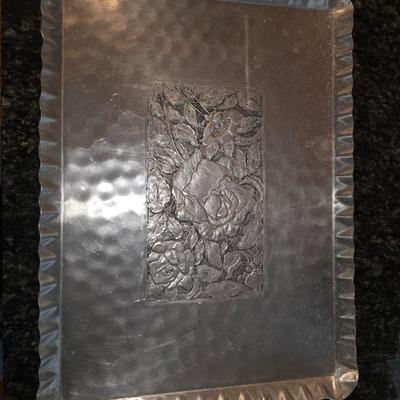Decorative Silver Tone Tray