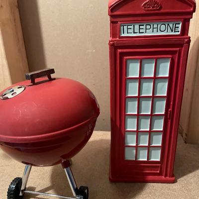 Small BBQ and phone booth