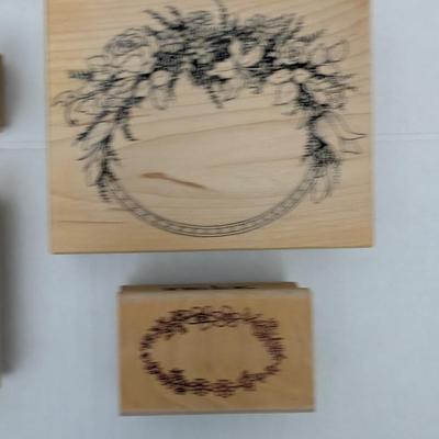 Lot of 15 Wooden Rubber Stamps Flowers Roses Tulips Lilac Iris Botanical Crafting