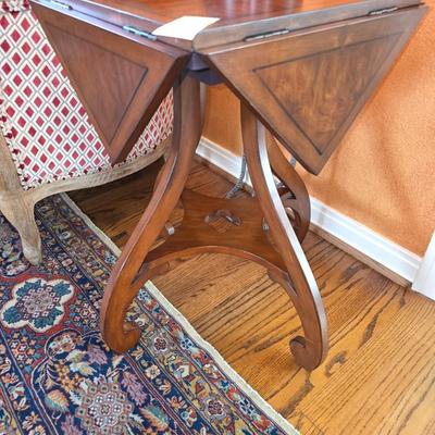 Solid wood drop leaf side table