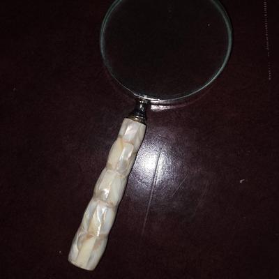 Mother of pearl magnifying glass