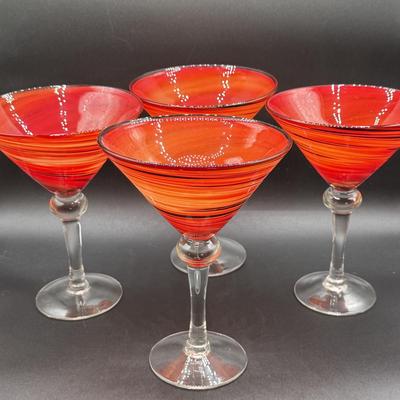 LOT 74H: Art Glass Cocktail Shaker and Glass Set + Art deco style Rooster Cocktail Pitcher