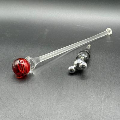 LOT 74H: Art Glass Cocktail Shaker and Glass Set + Art deco style Rooster Cocktail Pitcher