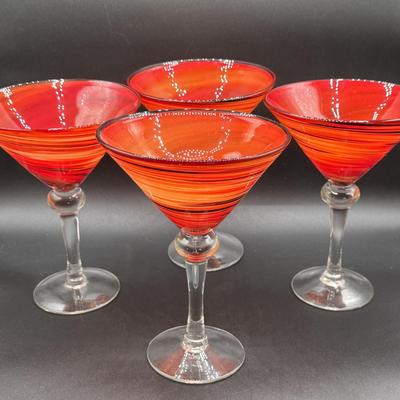 LOT 74H: Art Glass Cocktail Shaker and Glass Set + Art deco style Rooster Cocktail Pitcher