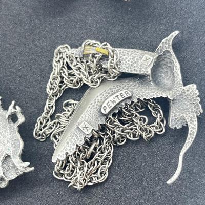 LOT 100J: Unique Brooches/Pins Including Large Dragon Brooch