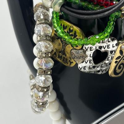 LOT 103J: Bracelet Collection Including "Christ's Story" Bracelet, Inspirational Word Bracelet and Set of "Christmas...