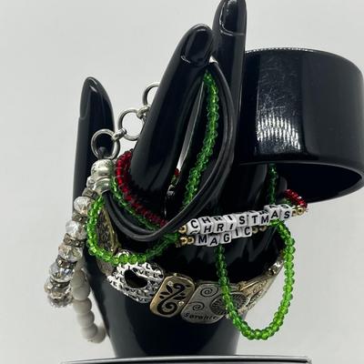 LOT 103J: Bracelet Collection Including "Christ's Story" Bracelet, Inspirational Word Bracelet and Set of "Christmas...