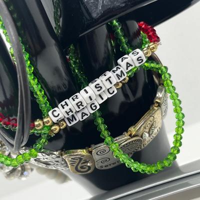 LOT 103J: Bracelet Collection Including "Christ's Story" Bracelet, Inspirational Word Bracelet and Set of "Christmas...