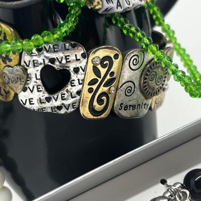 LOT 103J: Bracelet Collection Including "Christ's Story" Bracelet, Inspirational Word Bracelet and Set of "Christmas...