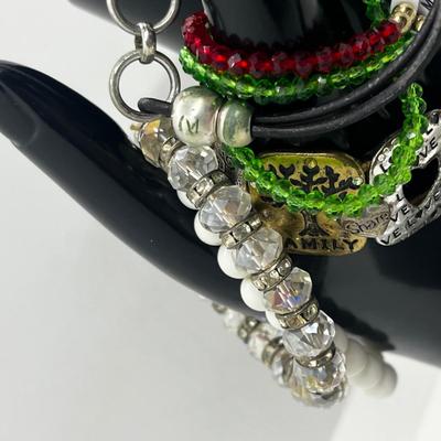 LOT 103J: Bracelet Collection Including "Christ's Story" Bracelet, Inspirational Word Bracelet and Set of "Christmas...