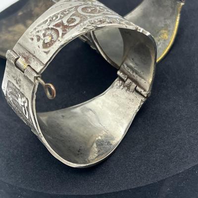 LOT 112J: Vintage Hinged Bangle Bracelets with Asian and Middle Eastern Designs