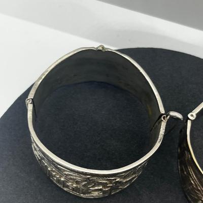 LOT 112J: Vintage Hinged Bangle Bracelets with Asian and Middle Eastern Designs