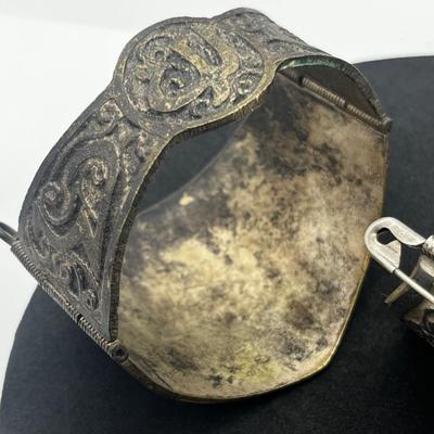 LOT 112J: Vintage Hinged Bangle Bracelets with Asian and Middle Eastern Designs