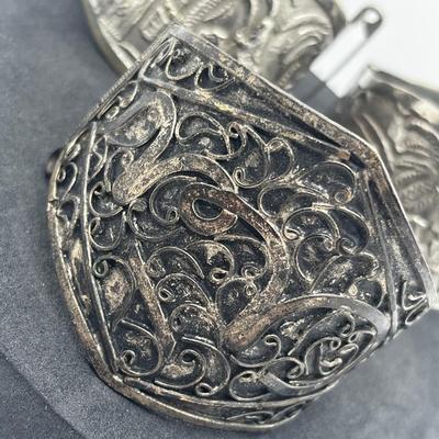 LOT 112J: Vintage Hinged Bangle Bracelets with Asian and Middle Eastern Designs