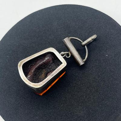 LOT 114J: Amazing Large Vintage Amber Pendant - 1/2 Inch High!