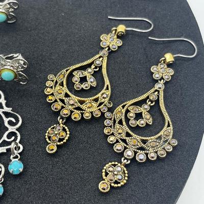 LOT 122J: Collection of Large/Long Dangle Pierced Earrings