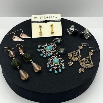 LOT 122J: Collection of Large/Long Dangle Pierced Earrings