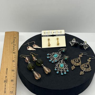 LOT 122J: Collection of Large/Long Dangle Pierced Earrings