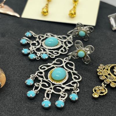 LOT 122J: Collection of Large/Long Dangle Pierced Earrings
