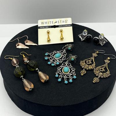 LOT 122J: Collection of Large/Long Dangle Pierced Earrings