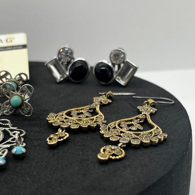LOT 122J: Collection of Large/Long Dangle Pierced Earrings