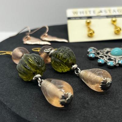 LOT 122J: Collection of Large/Long Dangle Pierced Earrings