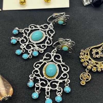 LOT 122J: Collection of Large/Long Dangle Pierced Earrings