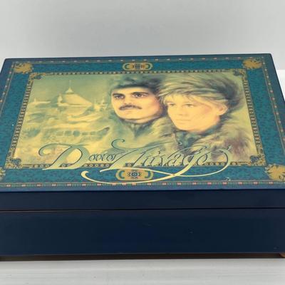 LOT 129J: Craft/Repair Lot with Beautiful Blue Velvet Lined Dr. Zhivago Music Box (Winds and Plays Lara's Song)