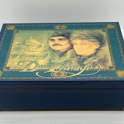 LOT 129J: Craft/Repair Lot with Beautiful Blue Velvet Lined Dr. Zhivago Music Box (Winds and Plays Lara's Song)